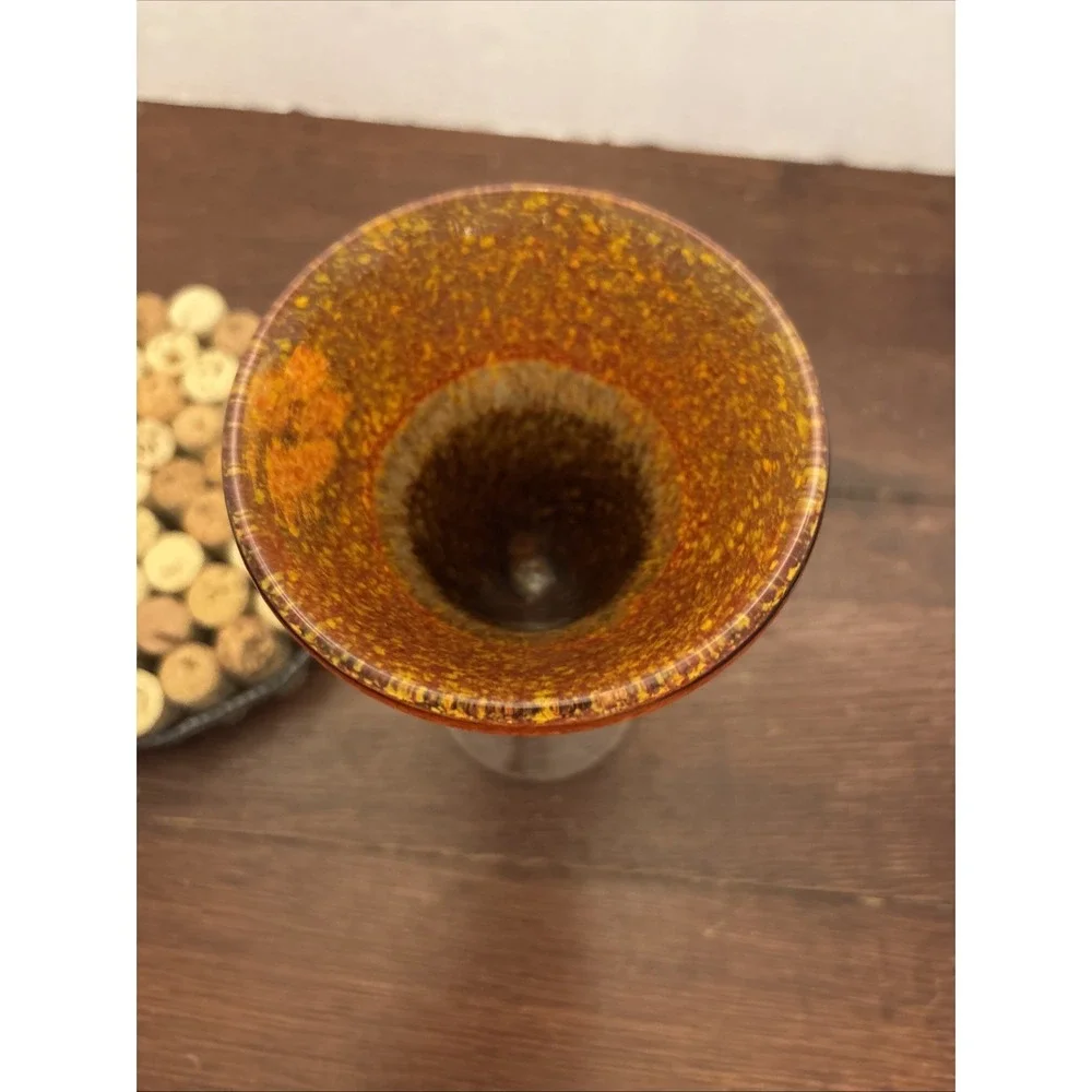 Pier 1 Canyon Stripe Hand Blown Tri Color Glass Wine Water Goblet
